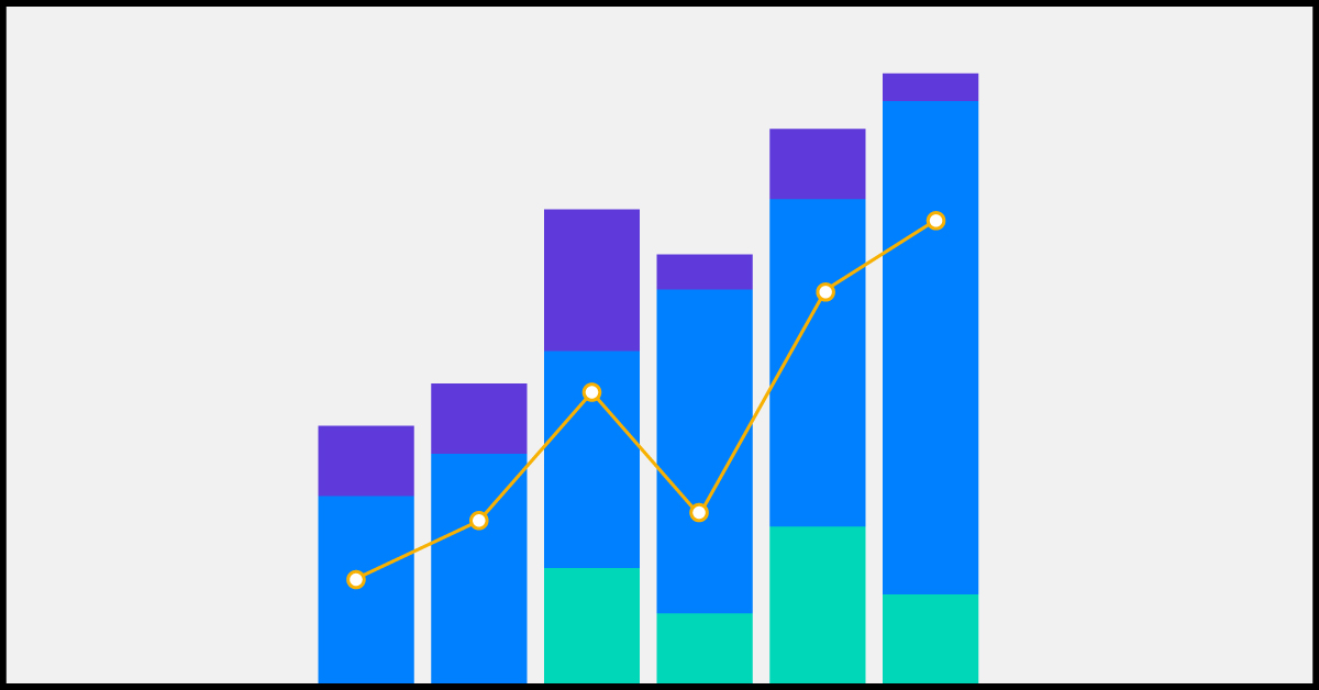 Abstract bar and line chart graphic