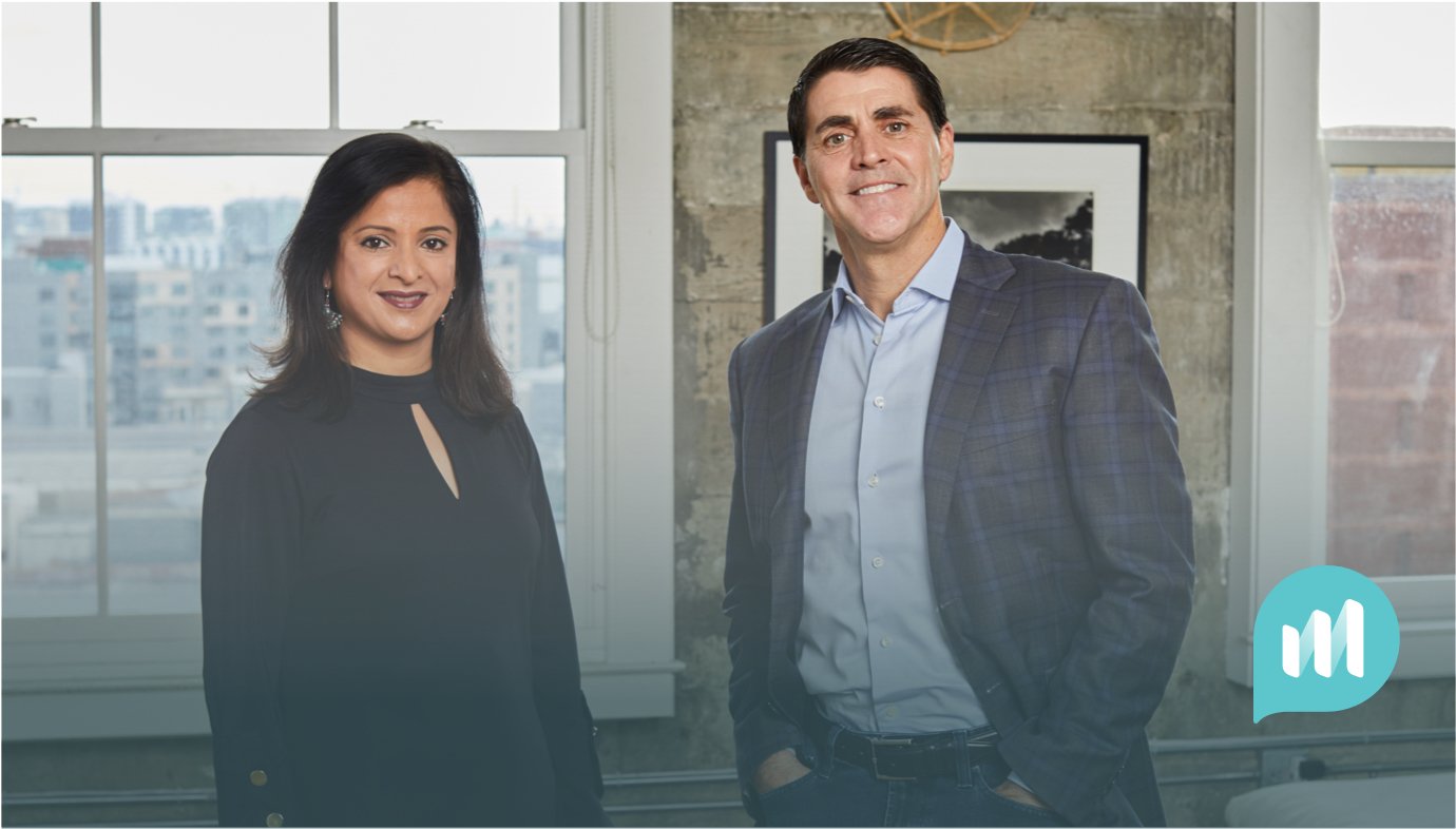 Photograph of Yamini Rangan, Chief Customer Officer at Dropbox, and Carl Eschenbach, Partner at Sequoia Capital 