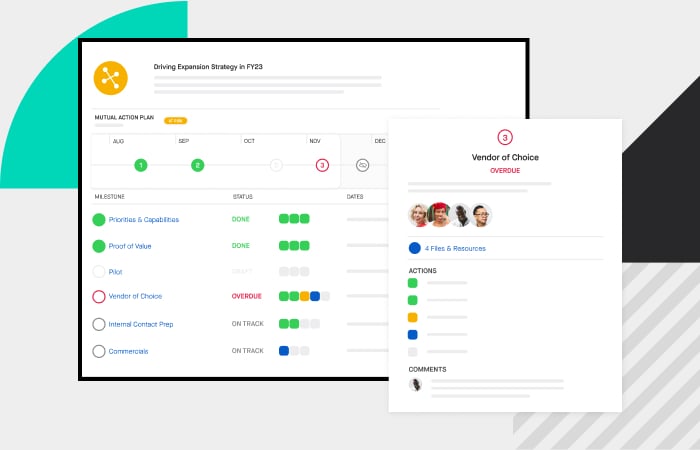 Screenshot of a Clari Align mutual action plan