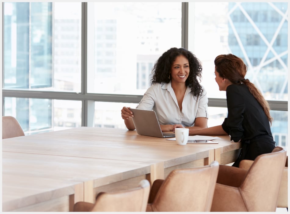 Two women in a meeting